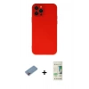 MARSİLYAN™- iPhone 12 Pro Max Kılıf Çekirdek Modern Serisi - Siyah 20D Premium Cam Ekran Koruyucu + Shine Kamera Lens Koruma Cam - PE