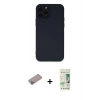 MARSİLYAN™- iPhone 12 Pro Max Kılıf Çekirdek Modern Serisi - Siyah 20D Premium Cam Ekran Koruyucu + Shine Kamera Lens Koruma Cam - SABE