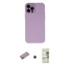 MARSİLYAN™- iPhone 12 Pro Max Kılıf Çekirdek Modern Serisi - Siyah 20D Premium Cam Ekran Koruyucu + Shine Kamera Lens Koruma Cam - SABE
