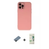 MARSİLYAN™- iPhone 12 Pro Max Kılıf Çekirdek Modern Serisi - Siyah 20D Premium Cam Ekran Koruyucu + Shine Kamera Lens Koruma Cam - SH