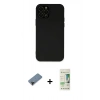 MARSİLYAN™- iPhone 12 Pro Max Kılıf Çekirdek Modern Serisi - Siyah 20D Premium Cam Ekran Koruyucu + Shine Kamera Lens Koruma Cam - SH