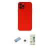 MARSİLYAN™- iPhone 12 Pro Max Kılıf Çekirdek Modern Serisi - Siyah 20D Premium Cam Ekran Koruyucu + Shine Kamera Lens Koruma Cam - MI