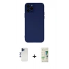 MARSİLYAN™- iPhone 12 Pro Max Kılıf Çekirdek Modern Serisi - Siyah 20D Premium Cam Ekran Koruyucu + Shine Kamera Lens - LT