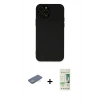 MARSİLYAN™- iPhone 12 Pro Max Kılıf Çekirdek Modern Serisi - Siyah 20D Premium Cam Ekran Koruyucu + Renkli Kamera Lens Koruma Cam - YL