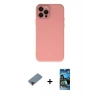 MARSİLYAN™- iPhone 12 Pro Max Kılıf Çekirdek Modern Serisi - Siyah 34D Izgaralı Cam + Metal Kamera Lens Koruma Cam - KI