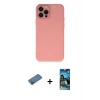 MARSİLYAN™- iPhone 12 Pro Max Kılıf Çekirdek Modern Serisi - Siyah 34D Izgaralı Cam + Shine Kamera Lens Koruma Cam - GD