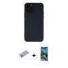MARSİLYAN™- iPhone 12 Pro Max Kılıf Çekirdek Modern Serisi - Siyah 34D Izgaralı Cam + Shine Kamera Lens Koruma Cam - MI