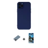 MARSİLYAN™- iPhone 12 Pro Max Kılıf Çekirdek Modern Serisi - Siyah 34D Izgaralı Cam + Siyah Shine Kamera Lens Koruma Cam
