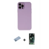 MARSİLYAN™- iPhone 12 Pro Max Kılıf Çekirdek Modern Serisi - Siyah 360 Mat Full Body Arka Koruyucu + Mavi Shine Kamera Lens Koruma Cam