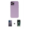 MARSİLYAN™- iPhone 12 Pro Max Kılıf Çekirdek Modern Serisi - Siyah 360 Mat Full Body Arka Koruyucu + Neon Fosforlu Kamera Lens - MI