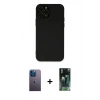 MARSİLYAN™- iPhone 12 Pro Max Kılıf Çekirdek Modern Serisi - Siyah 360 Mat Full Body Arka Koruyucu + Neon Fosforlu Kamera Lens - MI