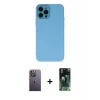 MARSİLYAN™- iPhone 12 Pro Max Kılıf Çekirdek Modern Serisi - Siyah 360 Mat Full Body Arka Koruyucu + Neon Fosforlu Kamera Lens - BZ