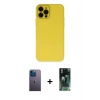MARSİLYAN™- iPhone 12 Pro Max Kılıf Çekirdek Modern Serisi - Siyah 360 Mat Full Body Arka Koruyucu + Neon Fosforlu Kamera Lens - MI