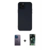 MARSİLYAN™- iPhone 12 Pro Max Kılıf Çekirdek Modern Serisi - Siyah 360 Mat Full Body Arka Koruyucu + Neon Fosforlu Kamera Lens - MI