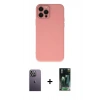 MARSİLYAN™- iPhone 12 Pro Max Kılıf Çekirdek Modern Serisi - Siyah 360 Mat Full Body Arka Koruyucu + Neon Fosforlu Kamera Lens - BZ