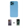 MARSİLYAN™- iPhone 12 Pro Max Kılıf Çekirdek Modern Serisi - Siyah 360 Mat Full Body Arka Koruyucu + Sarı Neon Fosforlu Kamera Lens