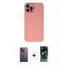 MARSİLYAN™- iPhone 12 Pro Max Kılıf Çekirdek Modern Serisi - Siyah 360 Mat Full Body Arka Koruyucu + Sarı Neon Fosforlu Kamera Lens