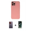 MARSİLYAN™- iPhone 12 Pro Max Kılıf Çekirdek Modern Serisi - Siyah 360 Mat Full Body Arka Koruyucu + Neon Fosforlu Kamera Lens - TU