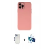 MARSİLYAN™- iPhone 12 Pro Max Kılıf Çekirdek Modern Serisi - Siyah 3D Antistatik Cam Ekran Koruyucu + Shine Kamera Lens - LT