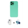 MARSİLYAN™- iPhone 12 Pro Max Kılıf Çekirdek Modern Serisi - Siyah 3D Antistatik Cam Ekran Koruyucu + Shine Kamera Lens - LT