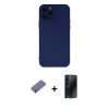MARSİLYAN™- iPhone 12 Pro Max Kılıf Çekirdek Modern Serisi - Siyah 3D Antistatik Hayalet Cam Ekran Koruyucu + Metal Kamera Lens Koruma Cam - GD