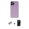 MARSİLYAN™- iPhone 12 Pro Max Kılıf Çekirdek Modern Serisi - Siyah 3D Antistatik Hayalet Cam Ekran Koruyucu + Shine Kamera Lens Koruma Cam - SABE