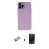 MARSİLYAN™- iPhone 12 Pro Max Kılıf Çekirdek Modern Serisi - Siyah 3D Antistatik Hayalet Cam Ekran Koruyucu + Shine Kamera Lens Koruma Cam - MI