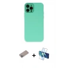 MARSİLYAN™- iPhone 12 Pro Max Kılıf Çekirdek Modern Serisi - Siyah 3D Antistatik Seramik Nano Ekran Koruyucu + Shine Kamera Lens Koruma Cam - SABE