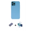 MARSİLYAN™- iPhone 12 Pro Max Kılıf Çekirdek Modern Serisi - Siyah 3D Antistatik Seramik Nano Ekran Koruyucu + Metal Kamera Lens Koruma Cam - GD