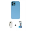 MARSİLYAN™- iPhone 12 Pro Max Kılıf Çekirdek Modern Serisi - Siyah 5D Eko Cam Ekran Koruyucu + Shine Kamera Lens - GD