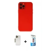 MARSİLYAN™- iPhone 12 Pro Max Kılıf Çekirdek Modern Serisi - Siyah 5D Eko Cam Ekran Koruyucu + Shine Kamera Lens - GD