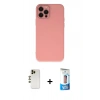 MARSİLYAN™- iPhone 12 Pro Max Kılıf Çekirdek Modern Serisi - Siyah 5D Eko Cam Ekran Koruyucu + Shine Kamera Lens - GD