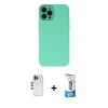 MARSİLYAN™- iPhone 12 Pro Max Kılıf Çekirdek Modern Serisi - Siyah 5D Eko Cam Ekran Koruyucu + Shine Kamera Lens - GD