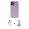 MARSİLYAN™- iPhone 12 Pro Max Kılıf Çekirdek Modern Serisi - Siyah 5D Eko Cam Ekran Koruyucu + Shine Kamera Lens - GD