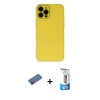 MARSİLYAN™- iPhone 12 Pro Max Kılıf Çekirdek Modern Serisi - Siyah 5D Eko Cam Ekran Koruyucu + Shine Kamera Lens Koruma Cam - GD