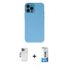 MARSİLYAN™- iPhone 12 Pro Max Kılıf Çekirdek Modern Serisi - Siyah 5D Eko Cam Ekran Koruyucu + Shine Kamera Lens - LT