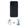 MARSİLYAN™- iPhone 12 Pro Max Kılıf Çekirdek Modern Serisi - Siyah 5D Eko Cam Ekran Koruyucu + Shine Kamera Lens - LT