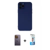 MARSİLYAN™- iPhone 12 Pro Max Kılıf Çekirdek Modern Serisi - Siyah 5D Eko Cam Ekran Koruyucu + Neon Fosforlu Kamera Lens - SI