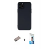 MARSİLYAN™- iPhone 12 Pro Max Kılıf Çekirdek Modern Serisi - Siyah 5D Eko Cam Ekran Koruyucu + Shine Kamera Lens Koruma Cam - SABE