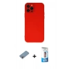 MARSİLYAN™- iPhone 12 Pro Max Kılıf Çekirdek Modern Serisi - Siyah 5D Eko Cam Ekran Koruyucu + Shine Kamera Lens Koruma Cam - GI