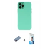 MARSİLYAN™- iPhone 12 Pro Max Kılıf Çekirdek Modern Serisi - Siyah 5D Eko Cam Ekran Koruyucu + Shine Kamera Lens Koruma Cam - PE