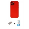 MARSİLYAN™- iPhone 12 Pro Max Kılıf Çekirdek Modern Serisi - Siyah 5D Eko Cam Ekran Koruyucu + Shine Kamera Lens Koruma Cam - SABE