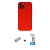 MARSİLYAN™- iPhone 12 Pro Max Kılıf Çekirdek Modern Serisi - Siyah 5D Eko Cam Ekran Koruyucu + Shine Kamera Lens Koruma Cam - MI
