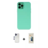 MARSİLYAN™- iPhone 12 Pro Max Kılıf Çekirdek Modern Serisi - Siyah 6D Mat Seramik Hayalet Nano Ekran Koruyucu + Shine Kamera Lens - LT