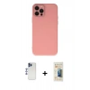 MARSİLYAN™- iPhone 12 Pro Max Kılıf Çekirdek Modern Serisi - Siyah 6D Mat Seramik Hayalet Nano Ekran Koruyucu + Shine Kamera Lens - LT