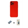 MARSİLYAN™- iPhone 12 Pro Max Kılıf Çekirdek Modern Serisi - Siyah 6D Mat Seramik Hayalet Nano Ekran Koruyucu + Shine Kamera Lens Koruma Cam - SH