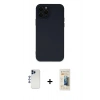 MARSİLYAN™- iPhone 12 Pro Max Kılıf Çekirdek Modern Serisi - Siyah 6D Mat Seramik Hayalet Nano Ekran Koruyucu + Shine Kamera Lens - LT