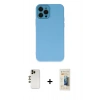 MARSİLYAN™- iPhone 12 Pro Max Kılıf Çekirdek Modern Serisi - Siyah 6D Mat Seramik Hayalet Nano Ekran Koruyucu + Gold Shine Kamera Lens