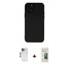MARSİLYAN™- iPhone 12 Pro Max Kılıf Çekirdek Modern Serisi - Siyah 6D Mat Seramik Hayalet Nano Ekran Koruyucu + Shine Kamera Lens - LT