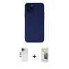 MARSİLYAN™- iPhone 12 Pro Max Kılıf Çekirdek Modern Serisi - Siyah 6D Mat Seramik Hayalet Nano Ekran Koruyucu + Gold Shine Kamera Lens